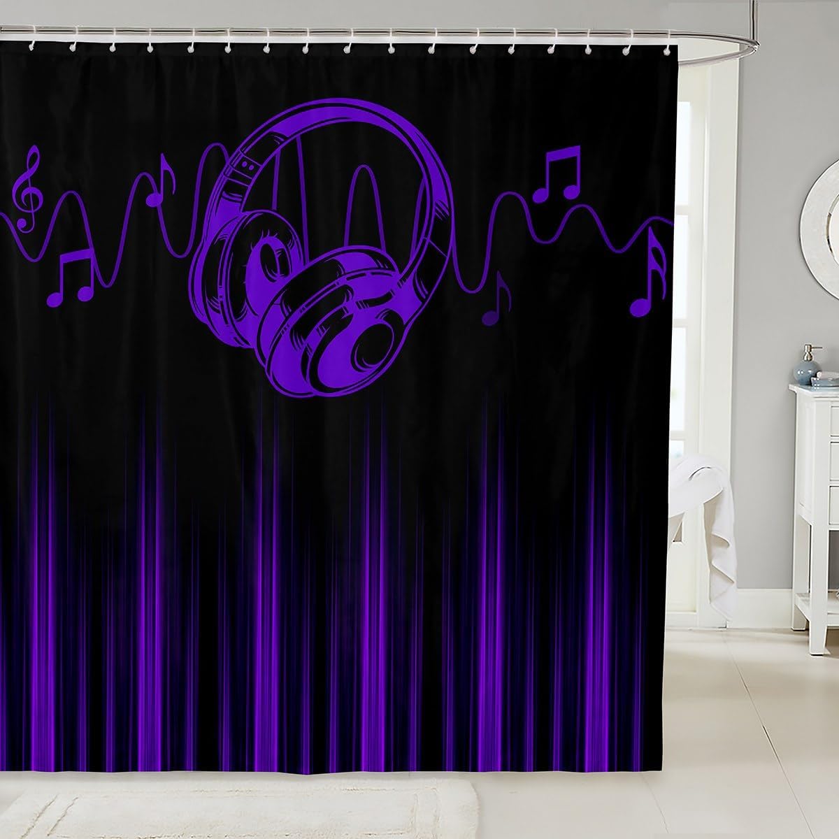 Feelyou Abstract Ombre Shower Curtain Set