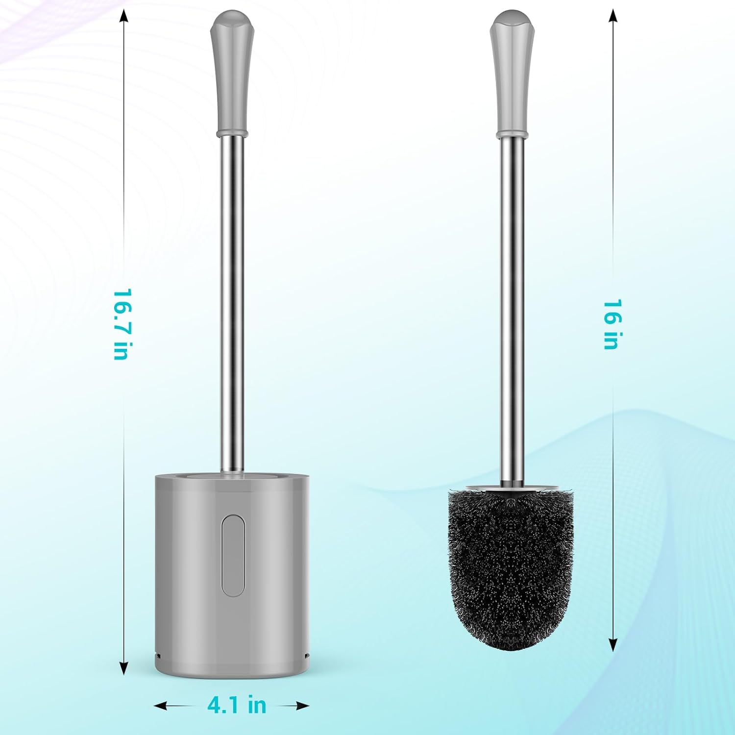 AONEZ Toilet Brush and Holder with Drip-Proof Design