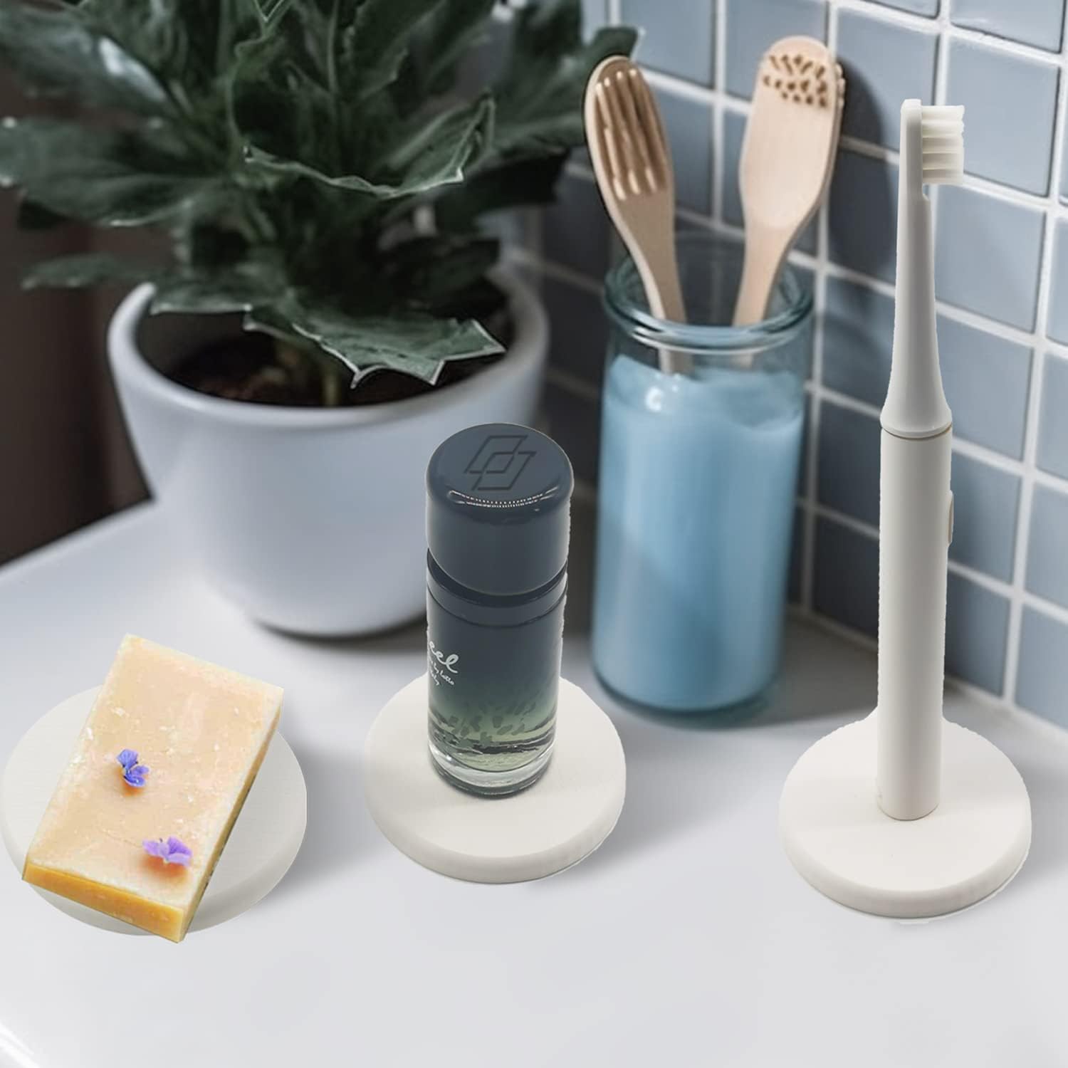 Mucco Water Absorbing Stone Tray for Sink 3-Pack