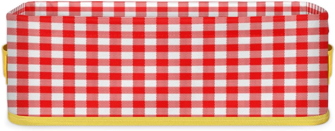 Red Plaid Toilet Paper Baskets Set of 2