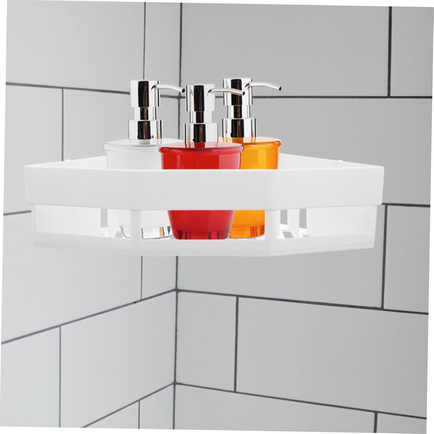 MAGICLULU White Triangle Shower Basket for Bathroom and Kitchen Storage