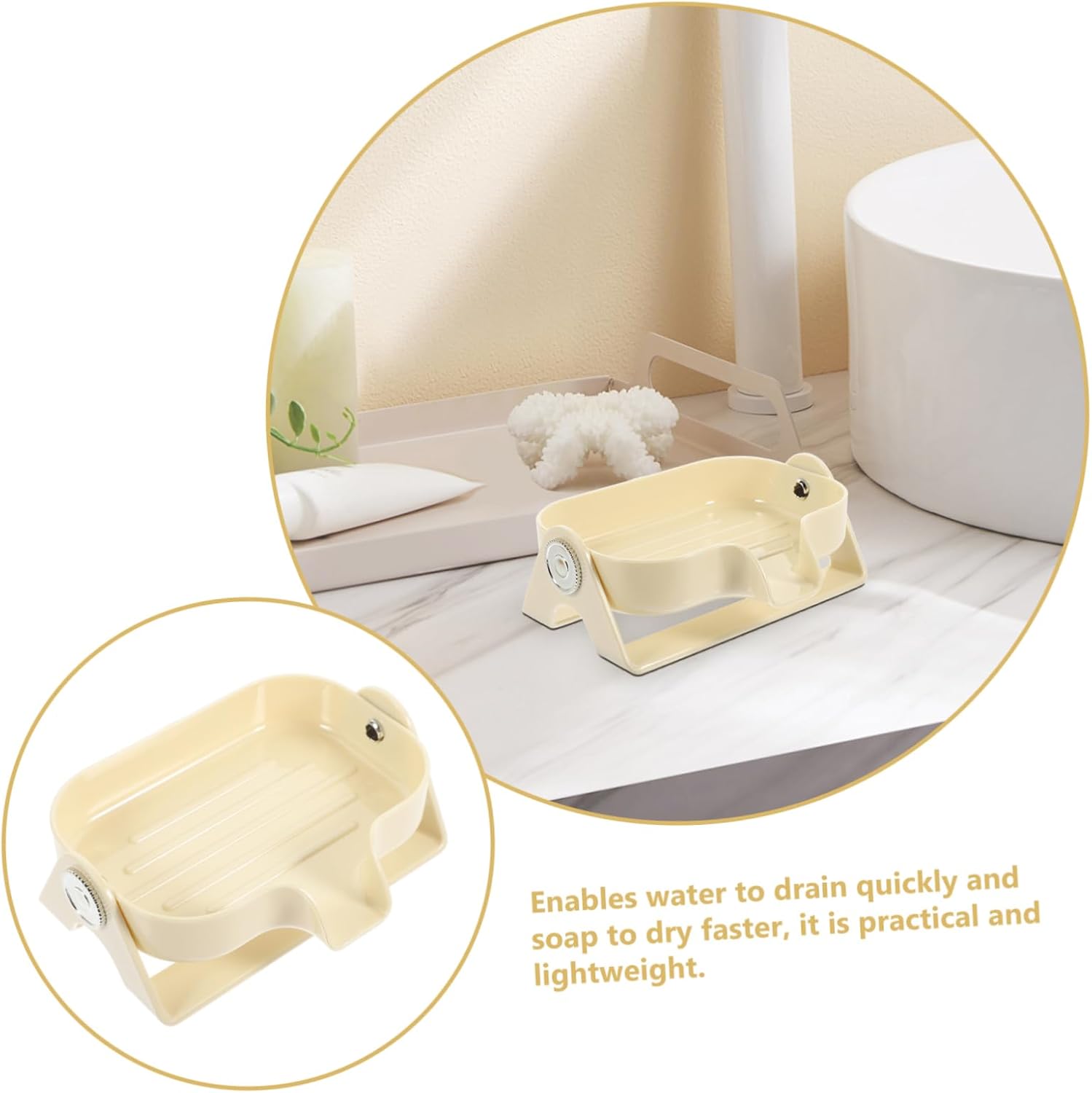 Self Draining Soap Holder Elegant Bathroom Kitchen Sink Dish