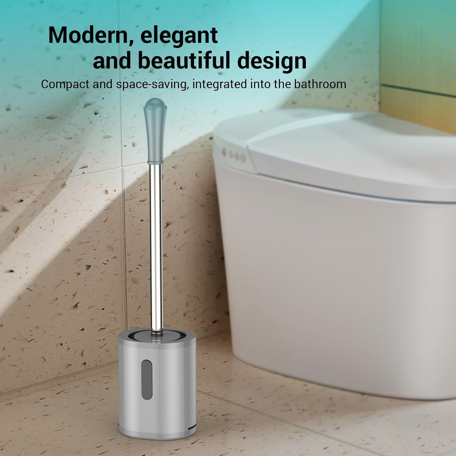 AONEZ Toilet Brush and Holder with Drip-Proof Design