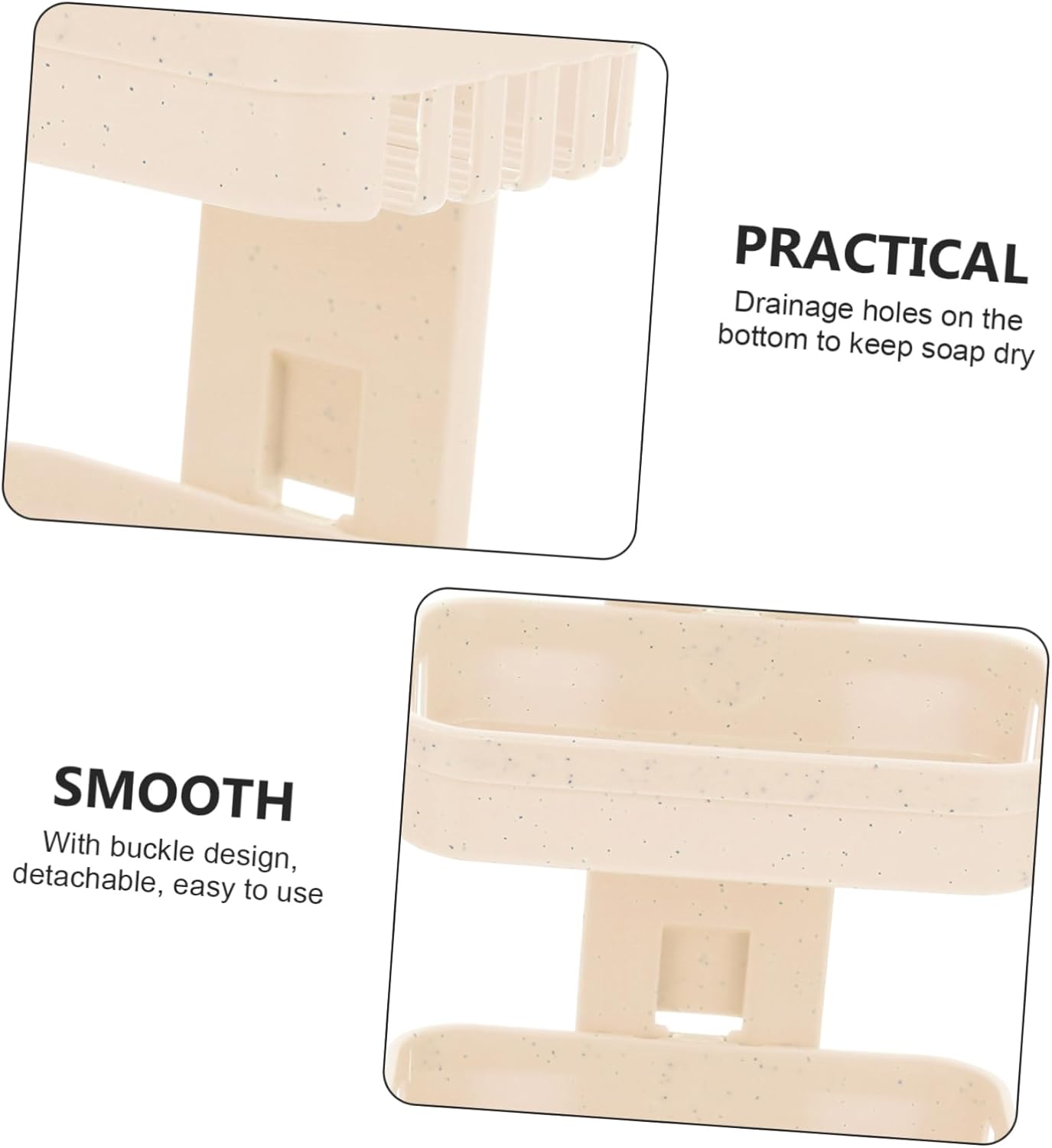 GLEAVI Self Draining Soap Dish Wall Mounted Double Tier Storage