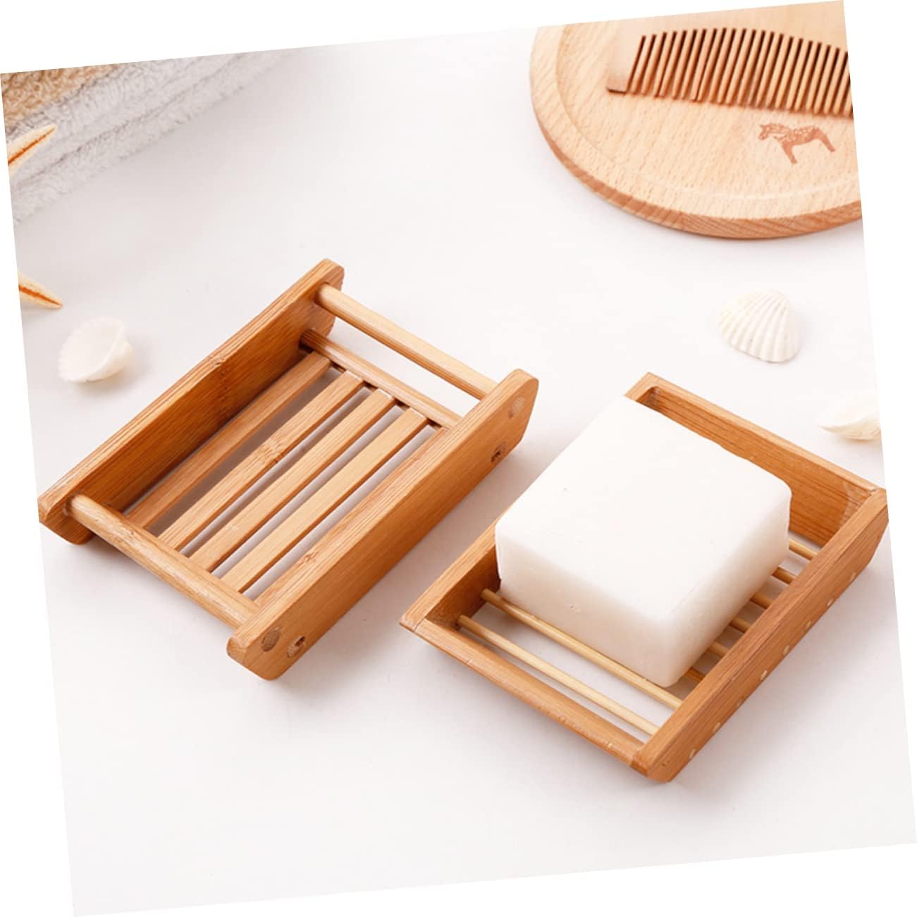 RORPOIR 2pcs Japanese Style Soap Dish for Bathroom Organization