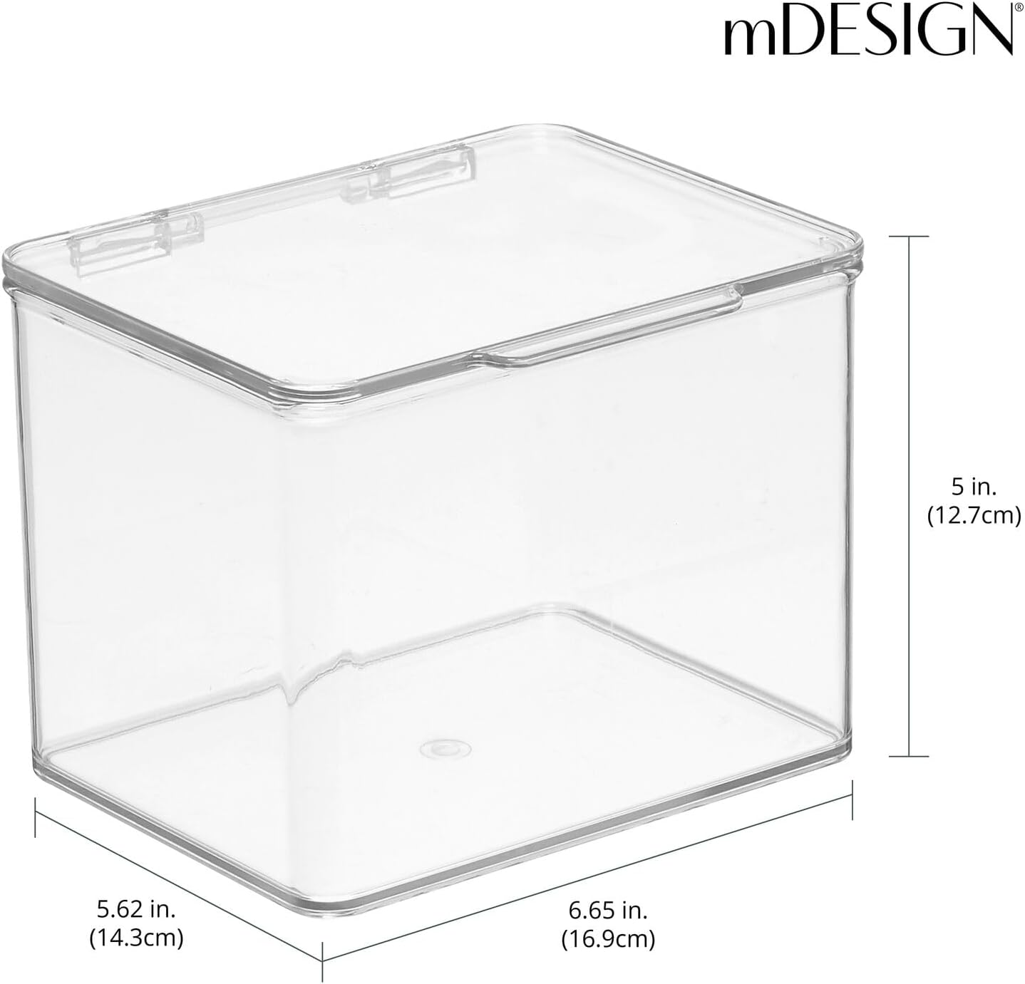 mDesign Clear Plastic Storage Canisters 8 Pack