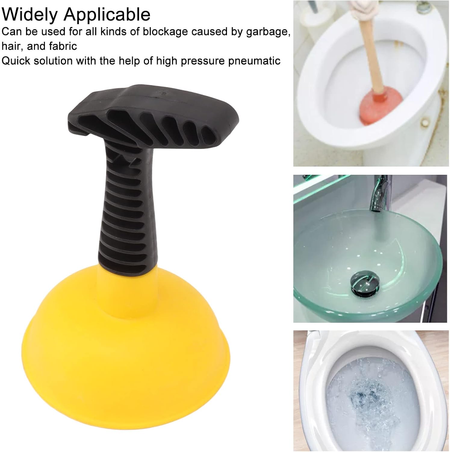 SYHAQYE Mini Plunger Powerful Slip Proof Handle