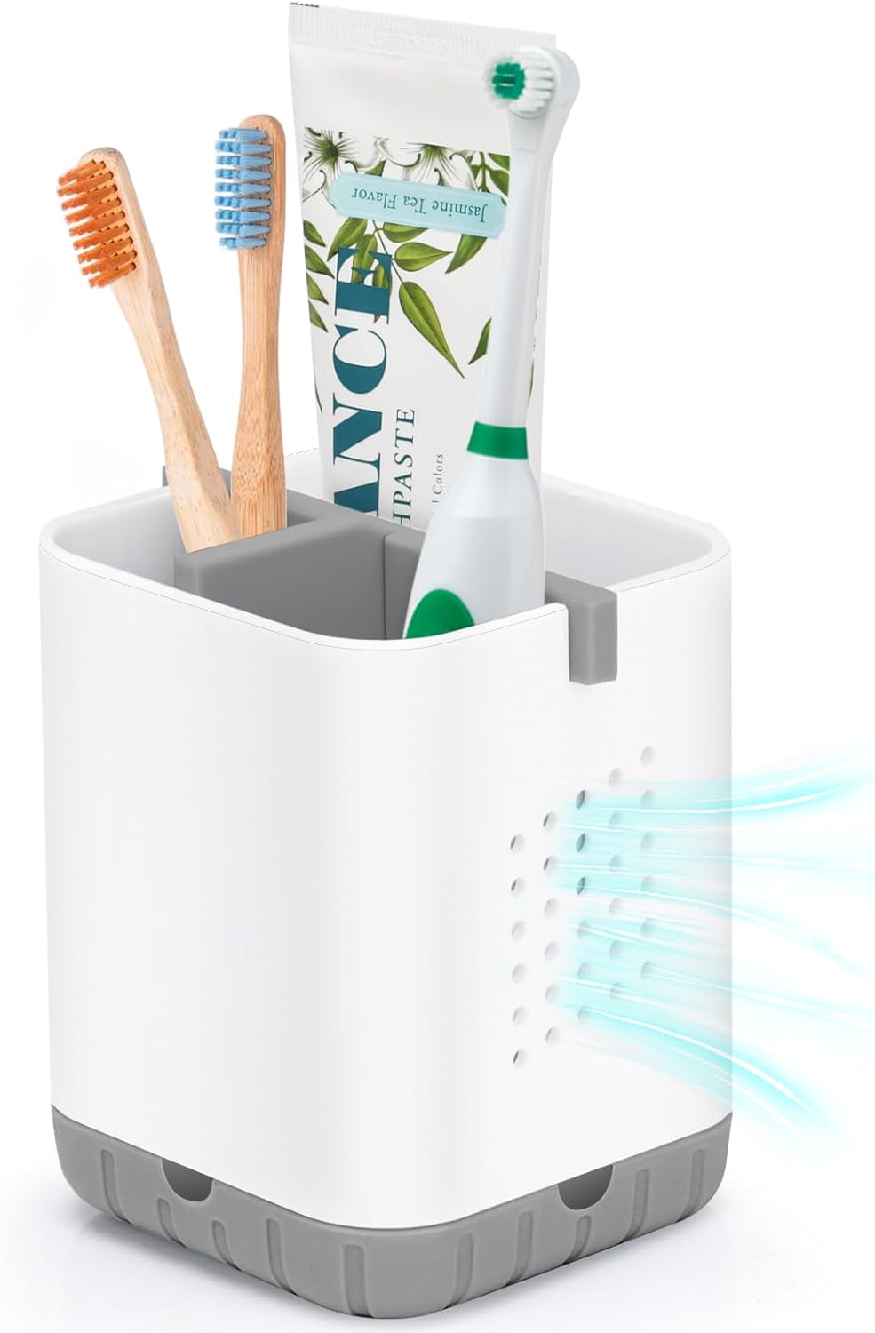 Boperzi Toothbrush Holder with Drain and 3 Slots