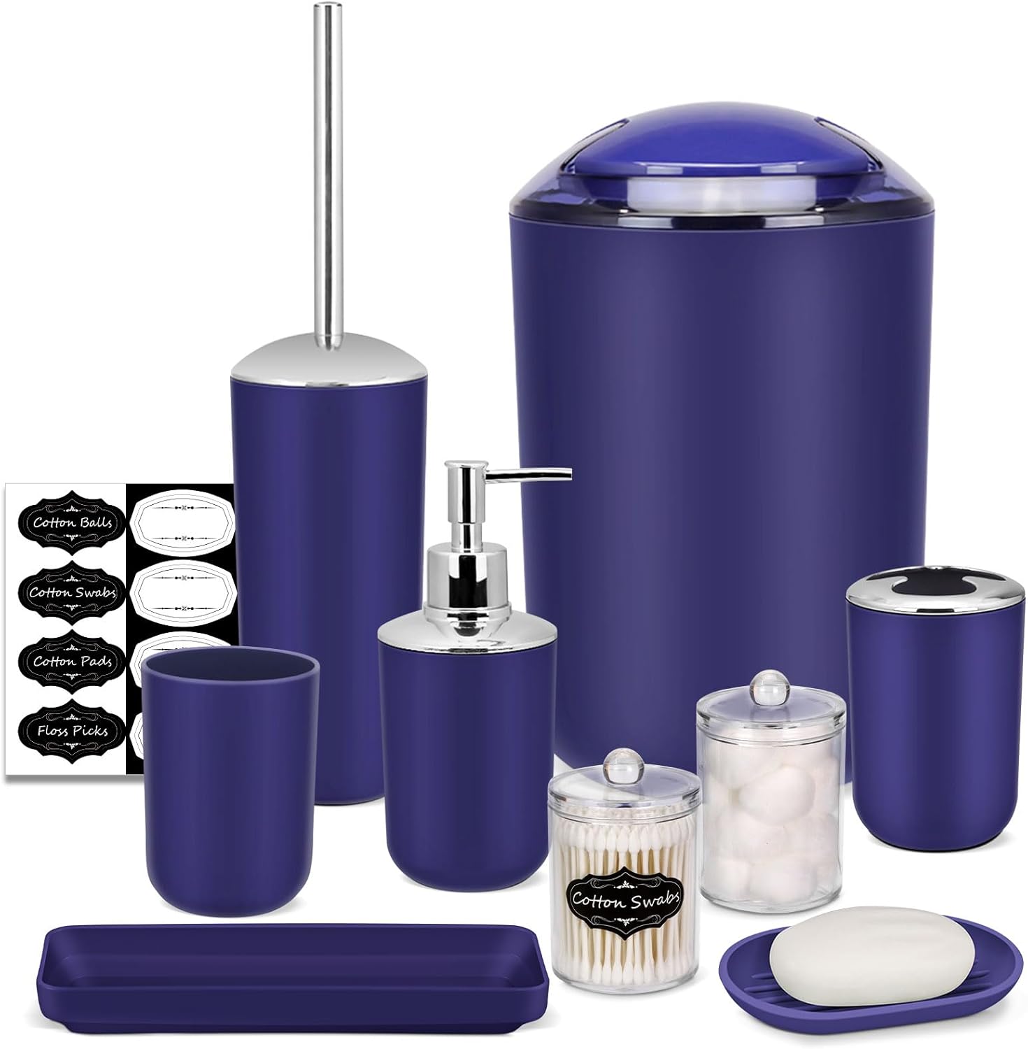 IMAVO 9-Piece Blue Bathroom Accessory Set