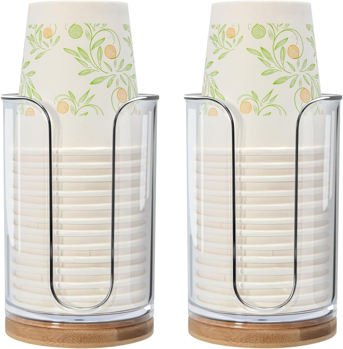 2 Pack Bamboo Plastic Cup Holder for Bath Kitchen Vanities