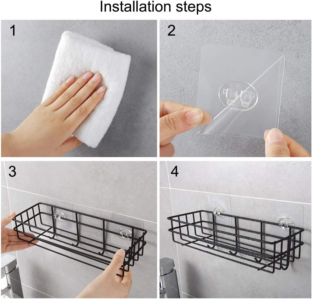Algado Traceless Adhesive Shower Caddy with 4 Hooks 1