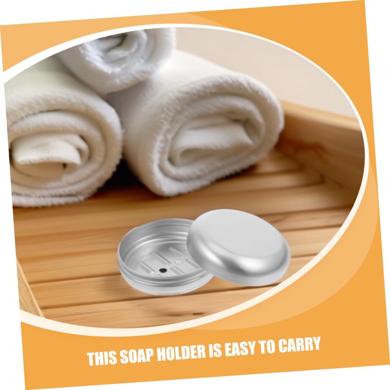 Ciieeo Round Aluminum Soap Dish with Leakproof Lid