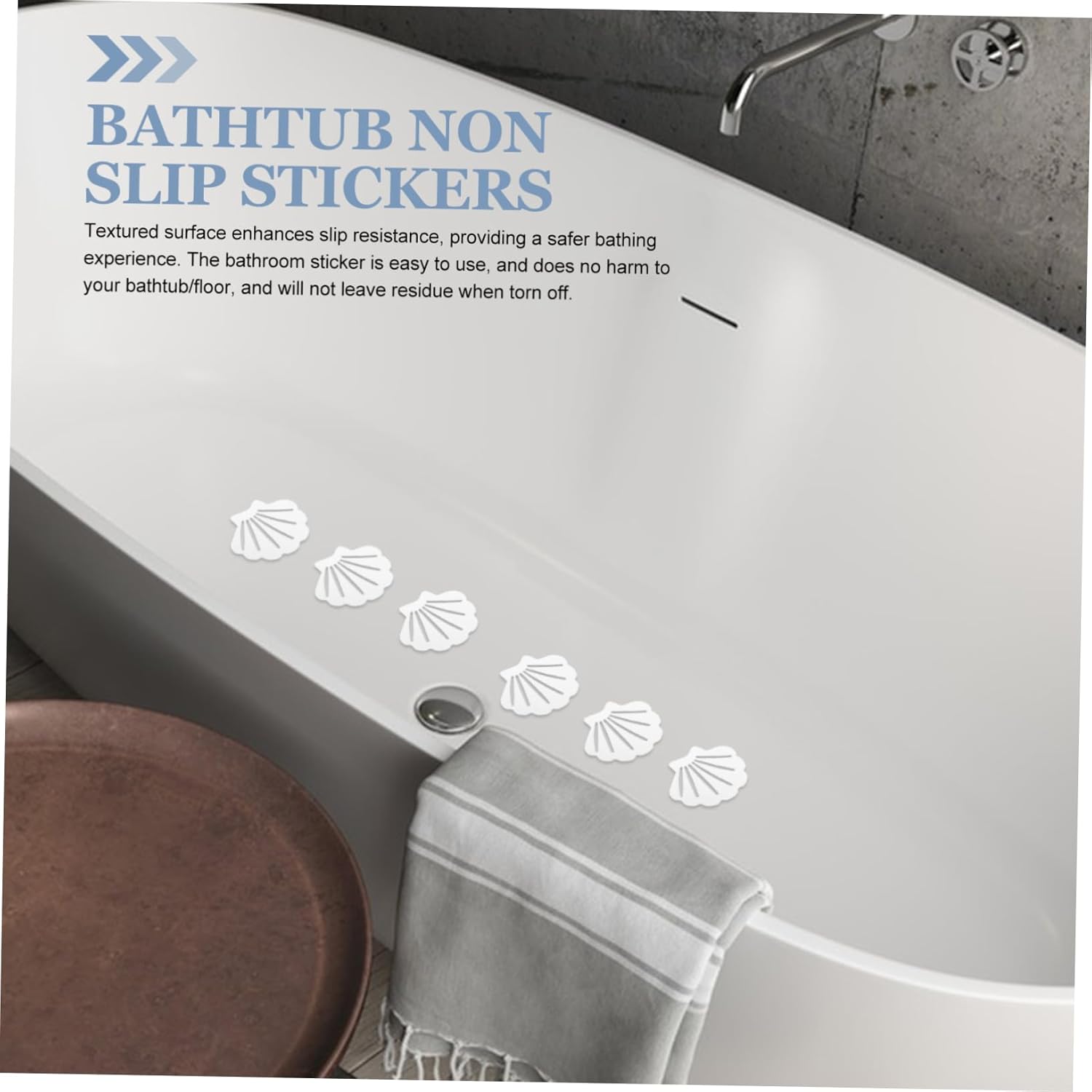 ABOOFAN Anti-Slip Bathtub Stickers 12pcs Shell Decor Decor