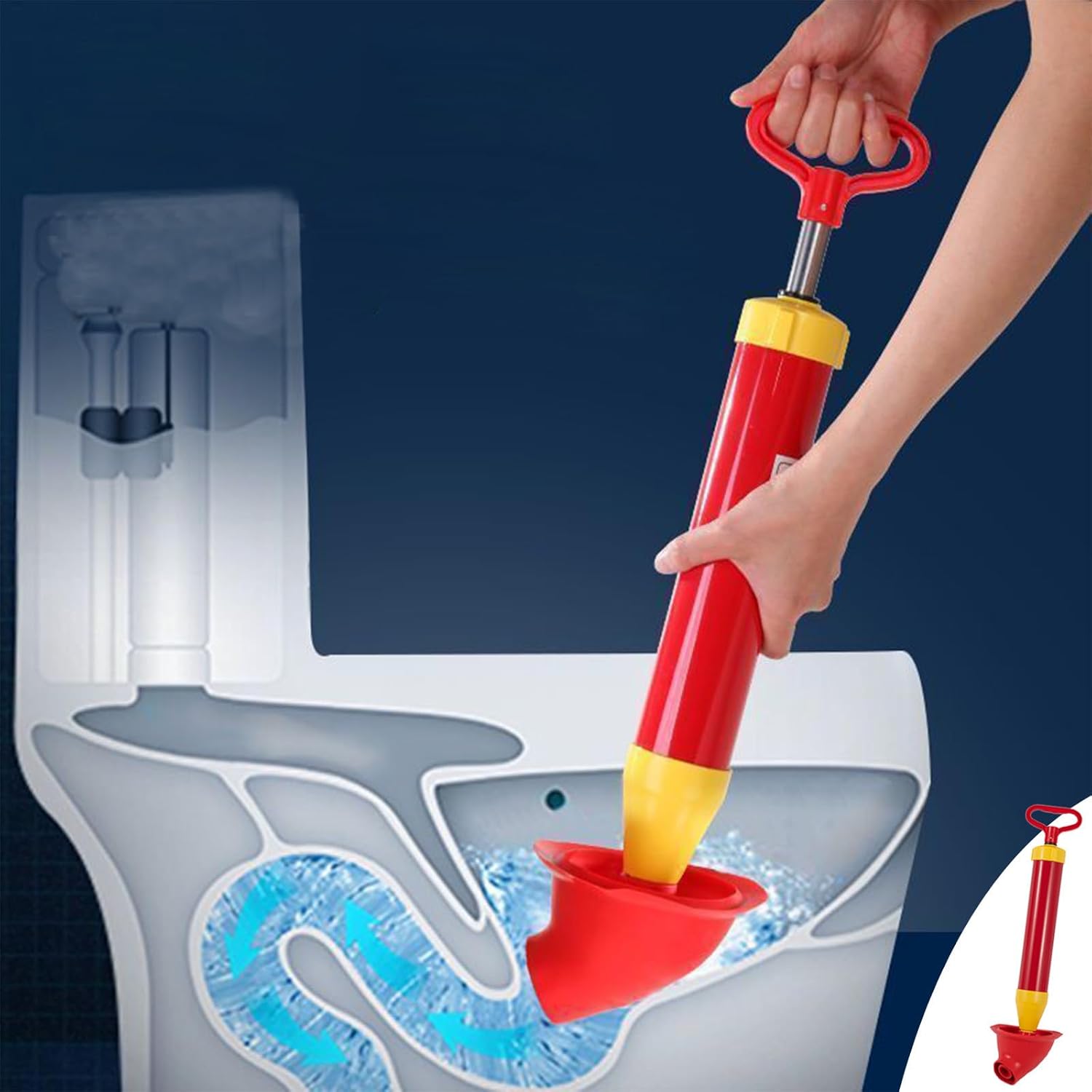Heavy Duty Toilet Plunger with Gutter Clog Remover