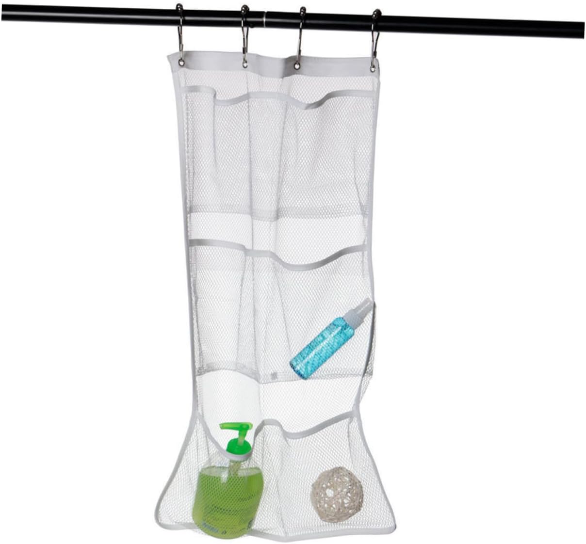 Vaguelly Hanging Mesh Shower Organizer Bag White