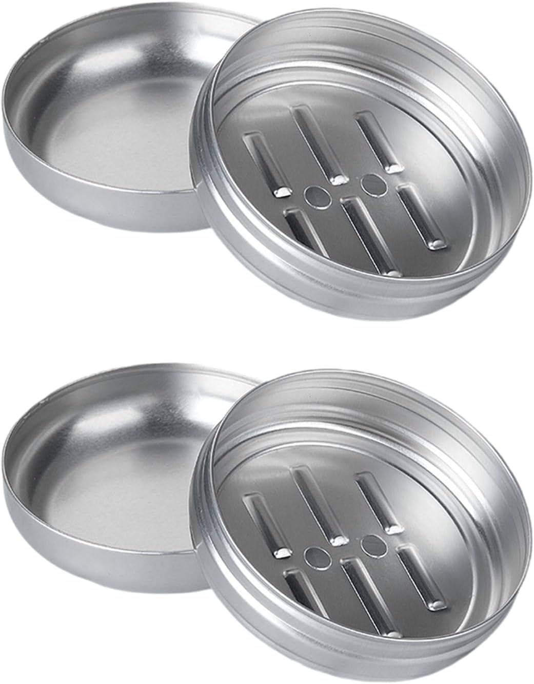 Pack of 2 Aluminium Waterproof Soap Dish for Home and Travel