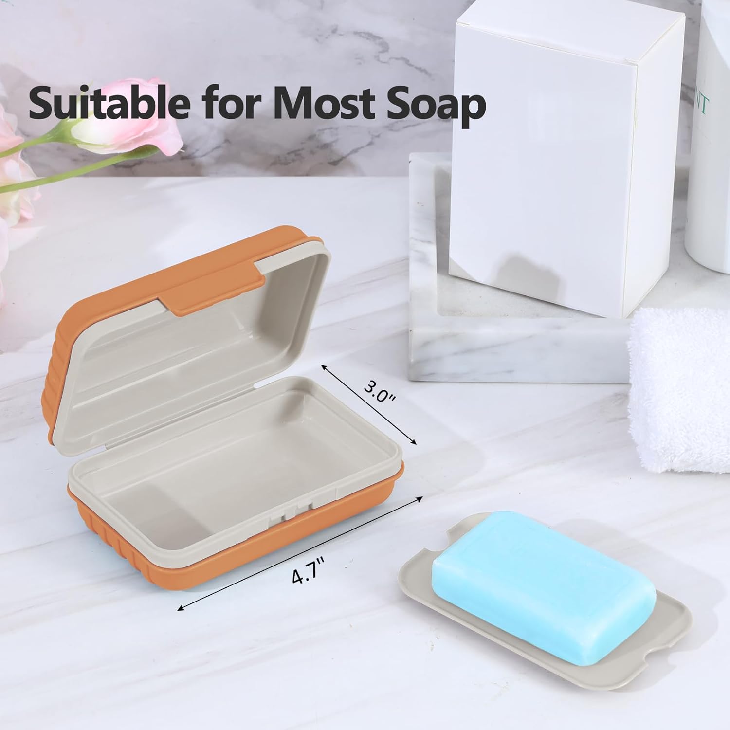 Quatish Bar Soap Holder 1 Pack Leakproof Travel Case