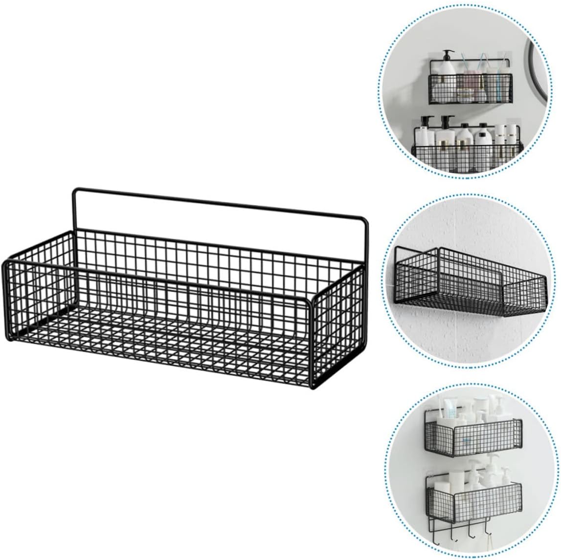 Collbath Shower Basket Wall Mounted Organizer No Drilling