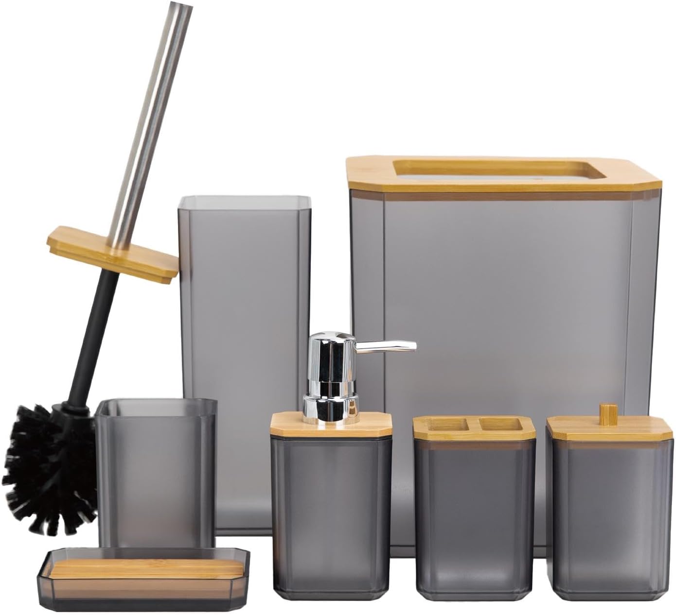 CERBIOR 7-Piece Bathroom Accessory Set Matte Black 1