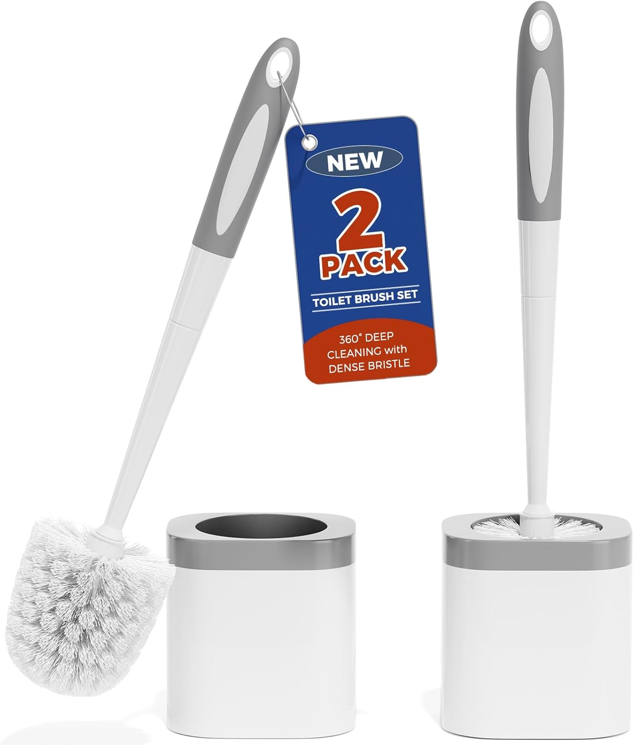 Holaloha 2 Pack Toilet Brush and Holder Set