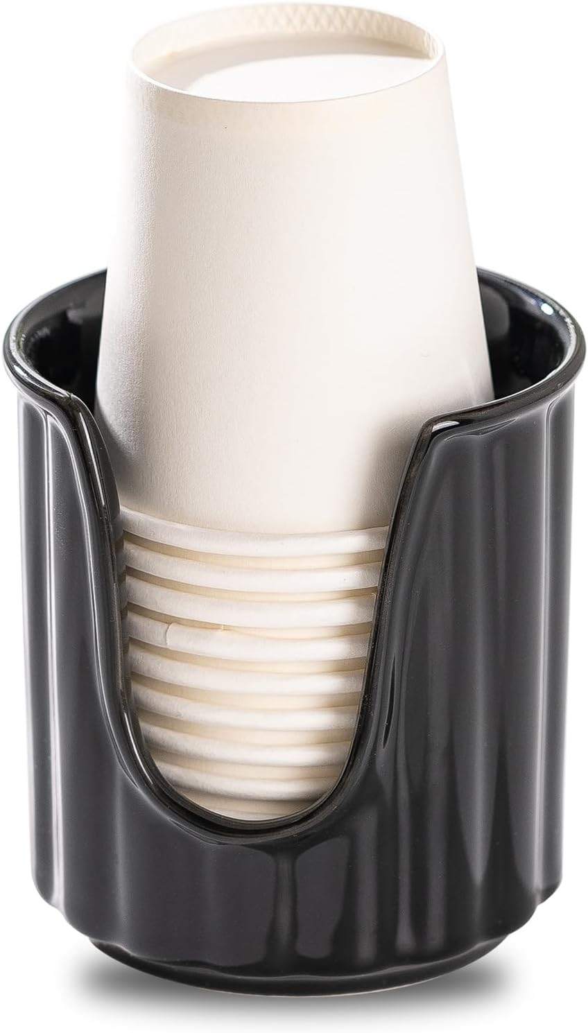 Ceramic Cup Dispenser with Vertical Stripes - 3oz Dixie Cup Holder for Bathroom