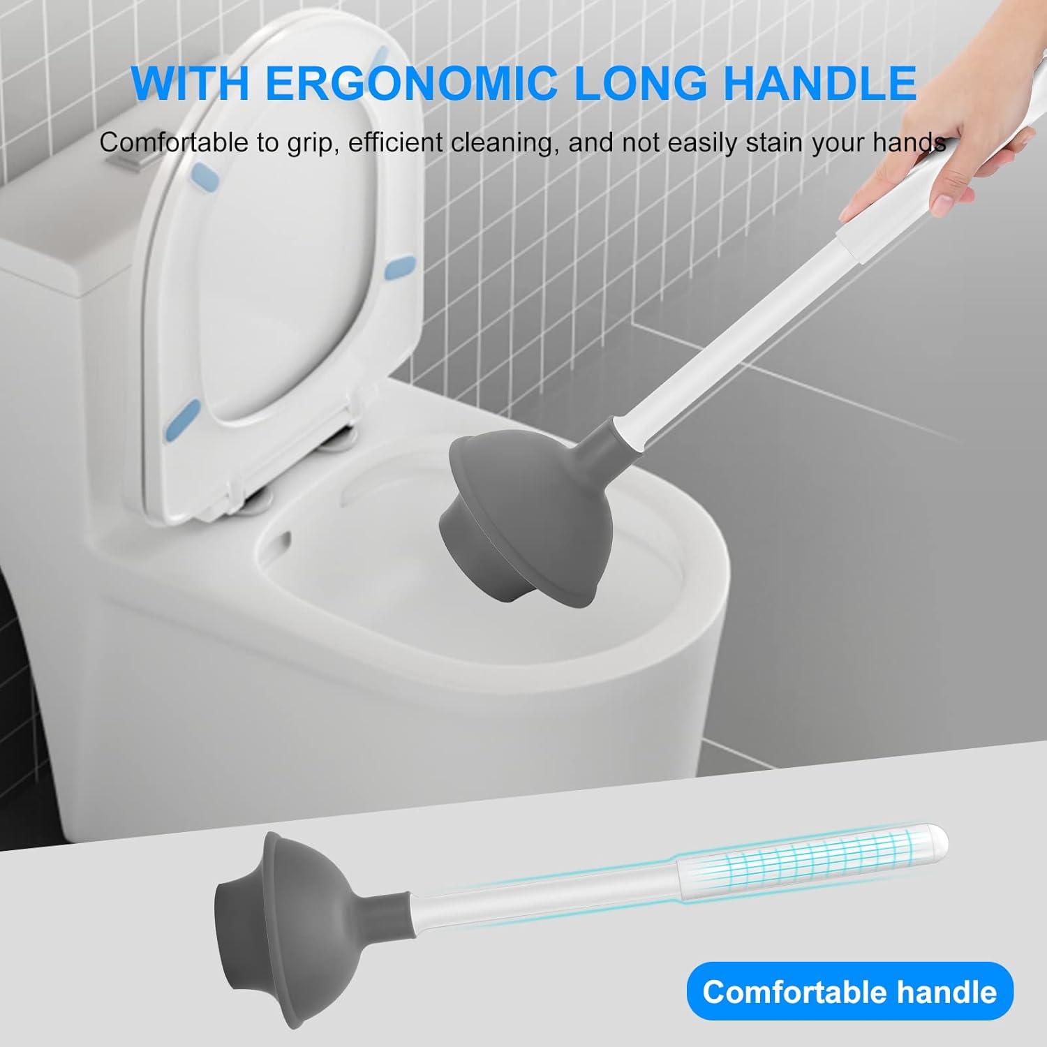 SetSail Toilet Brush and Plunger Set with Caddy - White