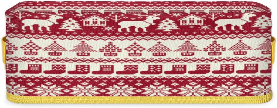 Vomwwlix Christmas Patterns Moose Socks Toilet Paper Baskets Set of 2