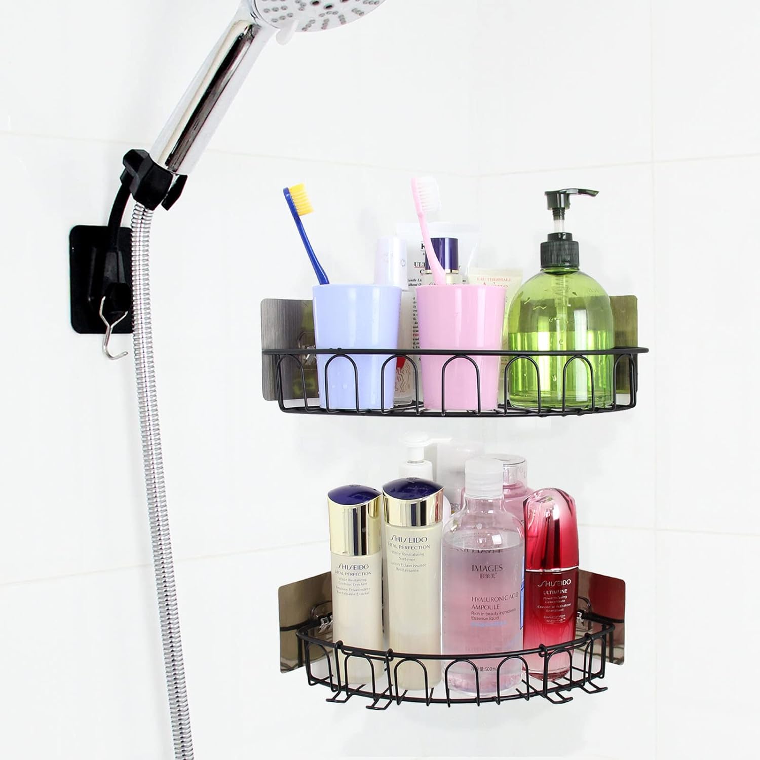 Casaphoria 2 Pack Corner Shower Shelf Organizer No Drilling