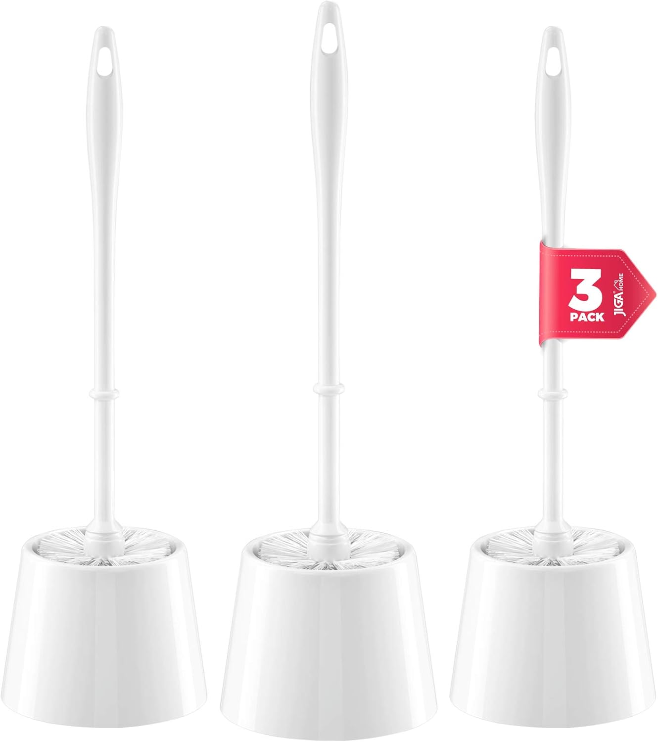 JIGA Toilet Brush and Holder Set 3 Pack White
