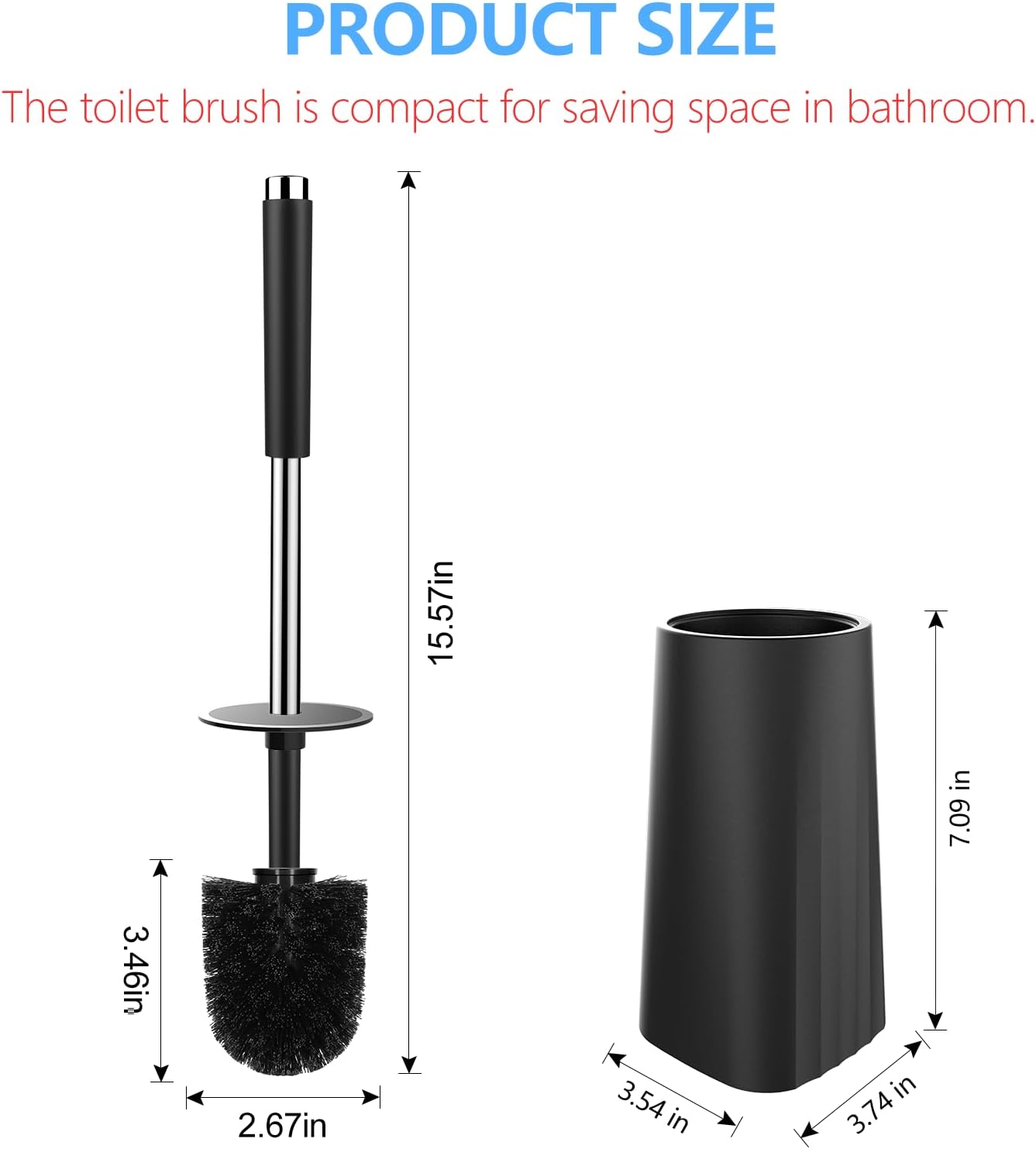 SetSail Compact Toilet Brush with Stainless Steel Handle and Drip-Proof Holder 1