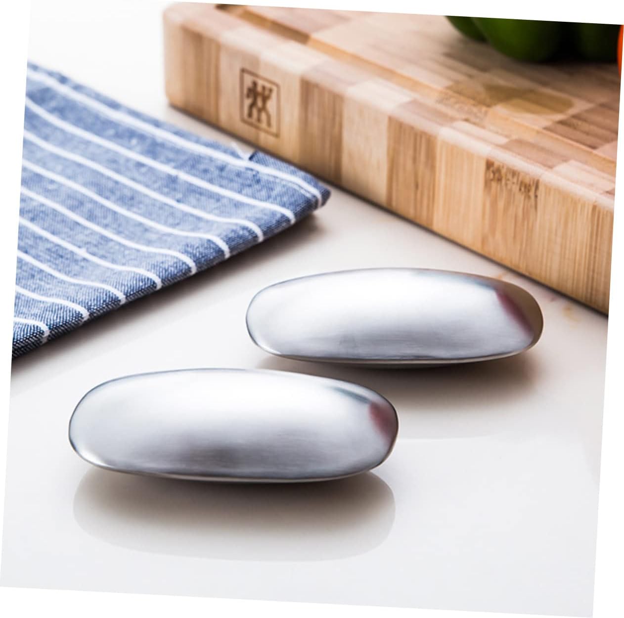 Amosfun Stainless Steel Odor Eliminating Soap Bar with Holder for Kitchen