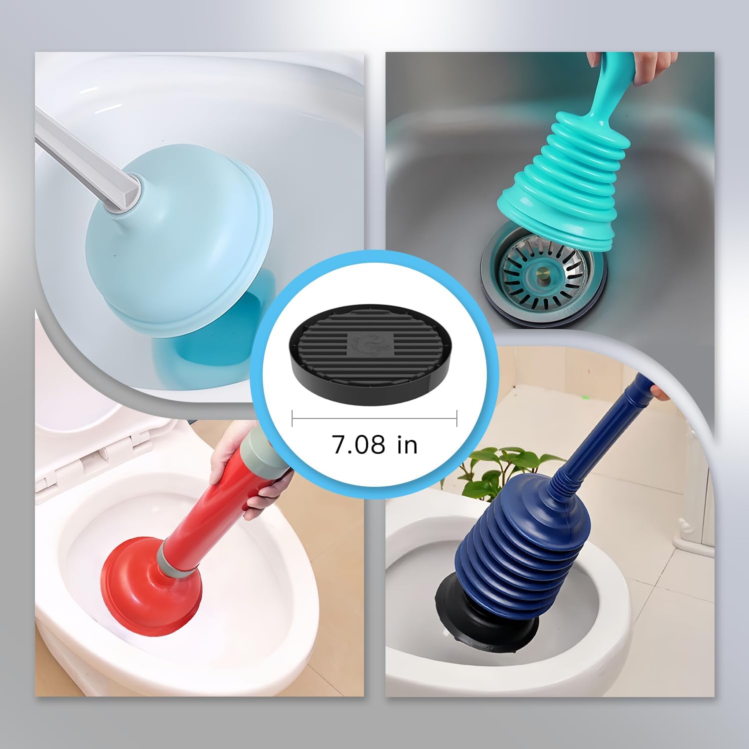 2Pcs Plunger Tray - Durable Black Plunger Holder