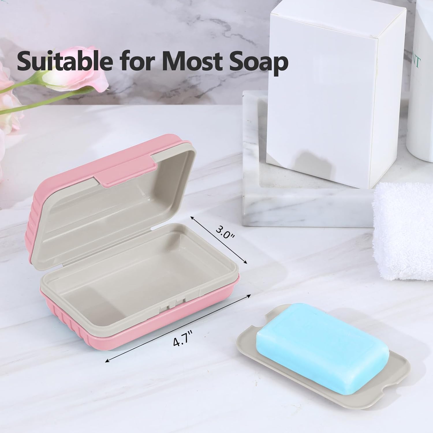 Quatish Bar Soap Holder Dish for Shower and Travel