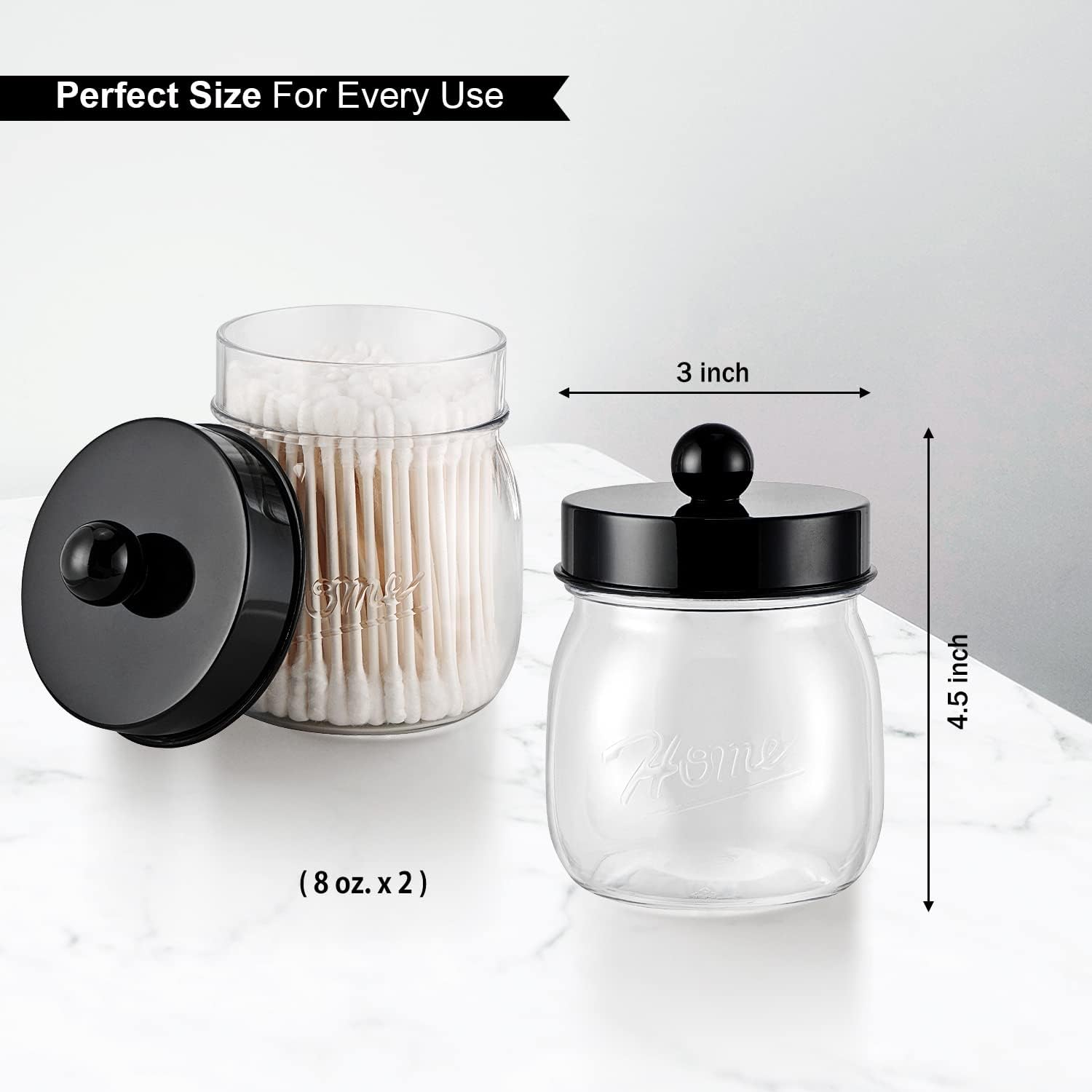 SheeChung Farmhouse Decor Apothecary Jar Set 2 Pack