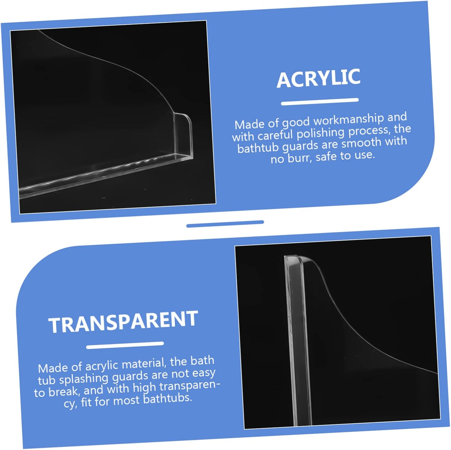 SOLUSTRE Acrylic Bath Tub Splashing Guard 1