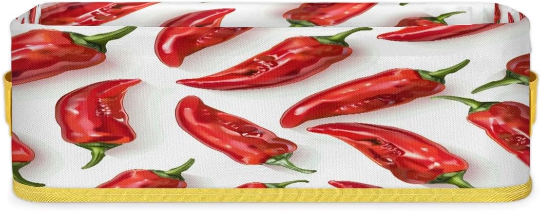 Tablerazzi Chilli Pepper Toilet Tank Topper Paper Basket with Handle