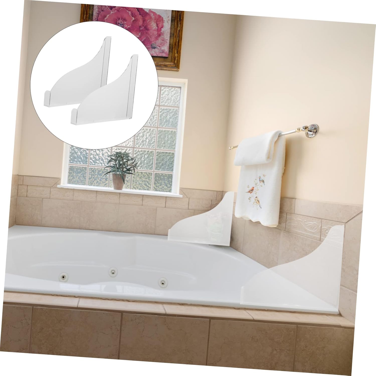 SOLUSTRE Acrylic Bath Tub Splashing Guard 1