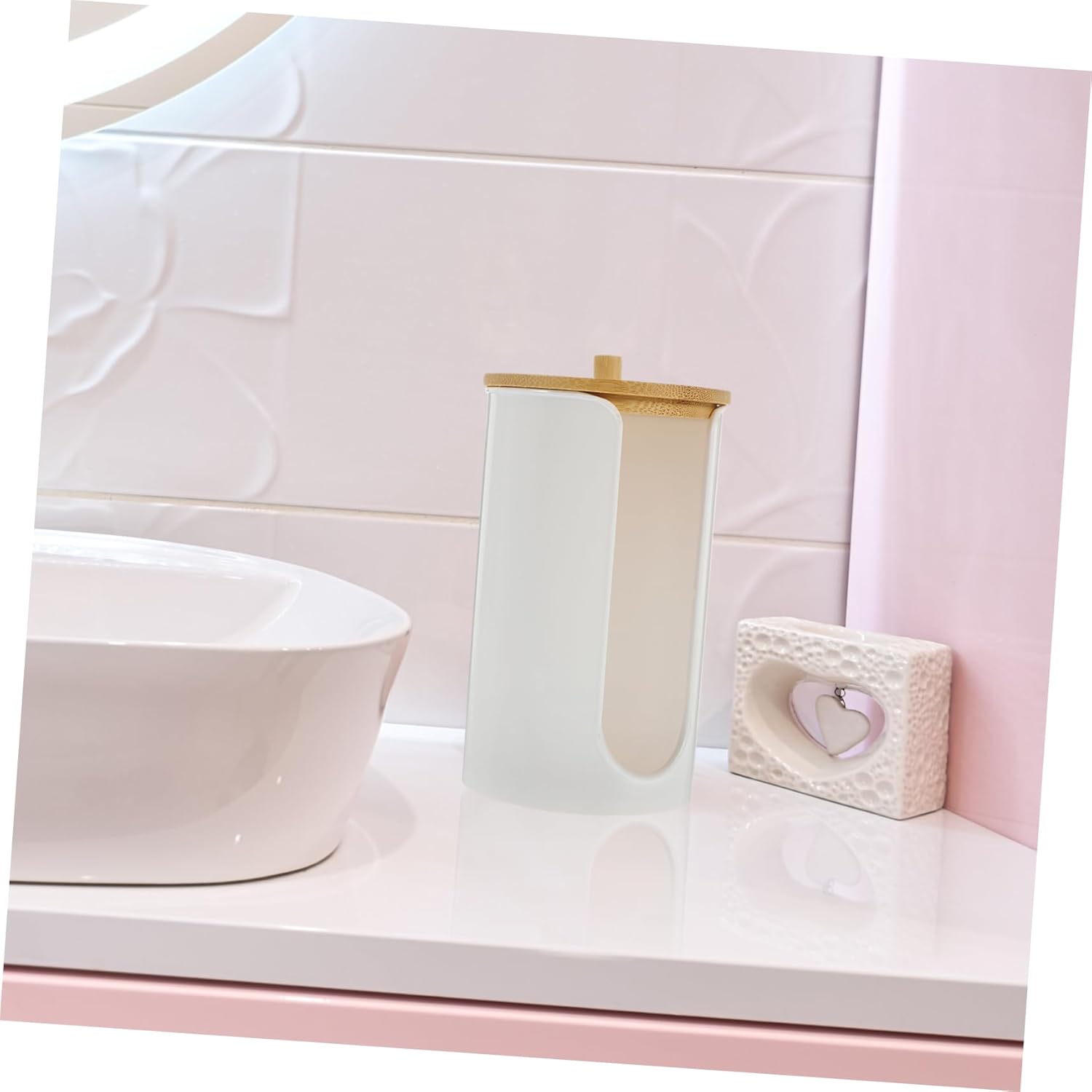 Zerodeko White Cup Holder Bathroom Dispenser
