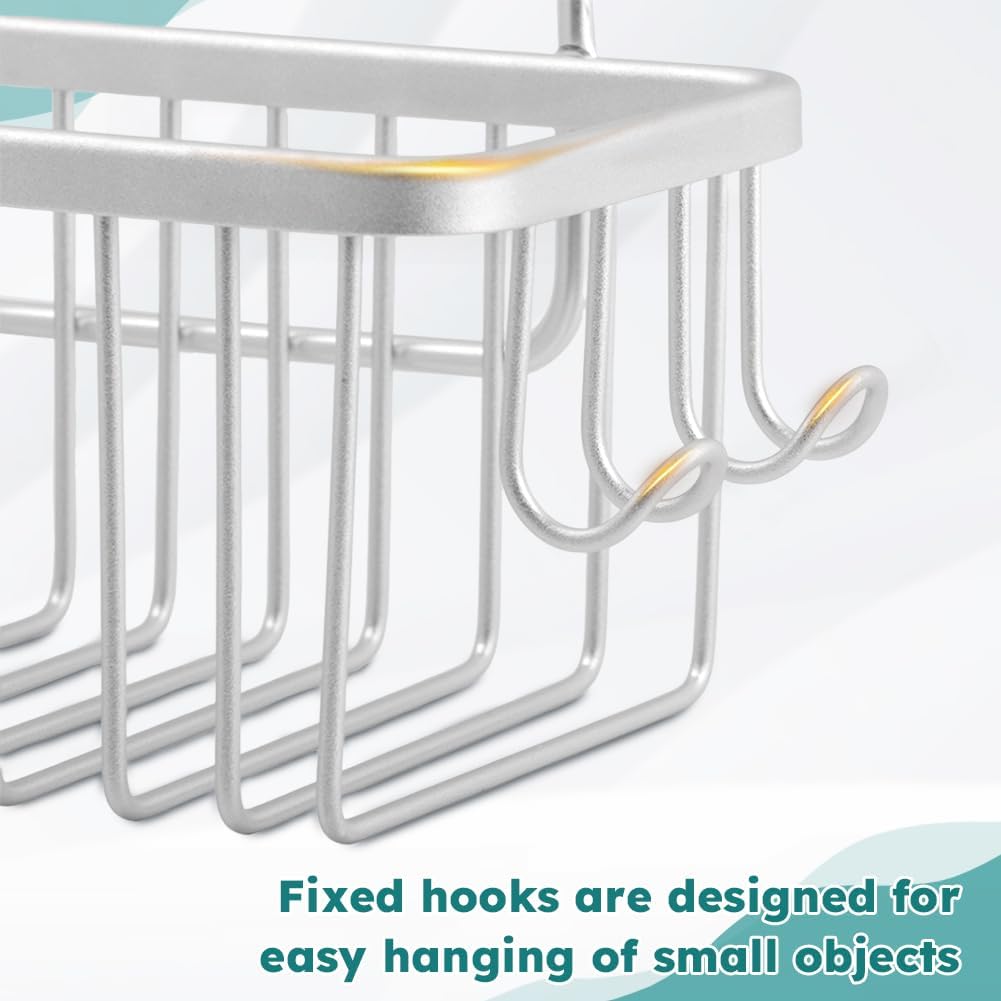 Kakalote Silver Shower Caddy with Hooks