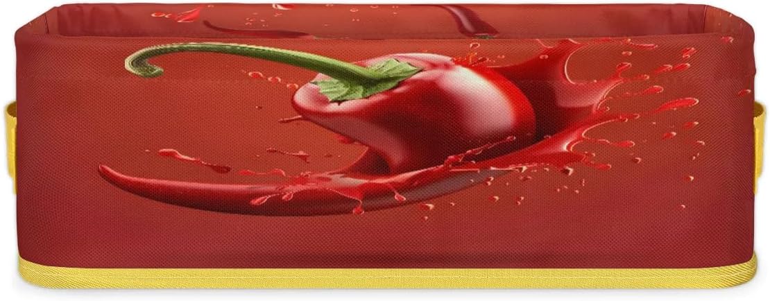 Tablerazzi Red Chilli Pepper Toilet Paper Basket with Handle