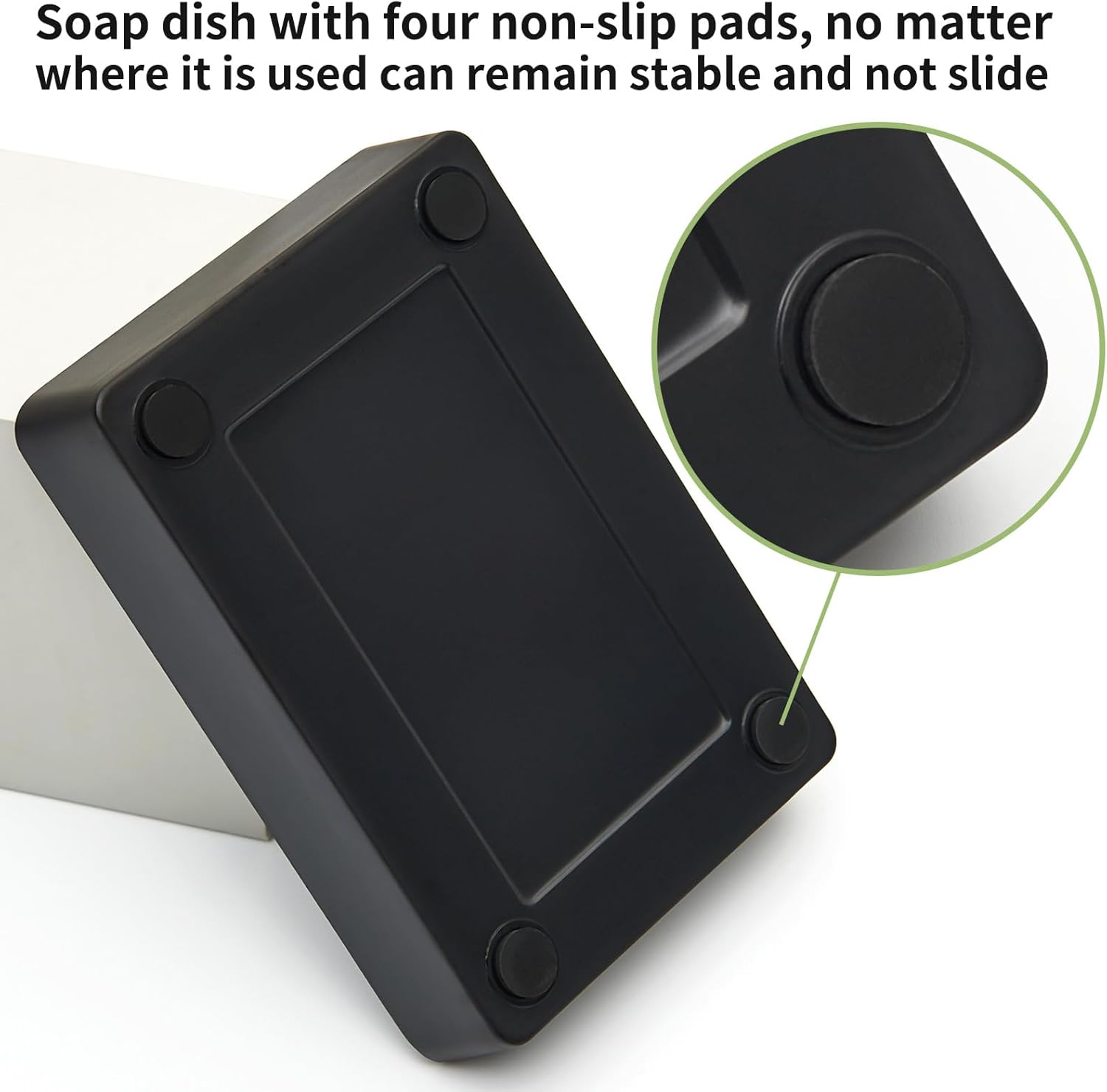 Bamboo Soap Dish with Drainage and Non-Slip Base