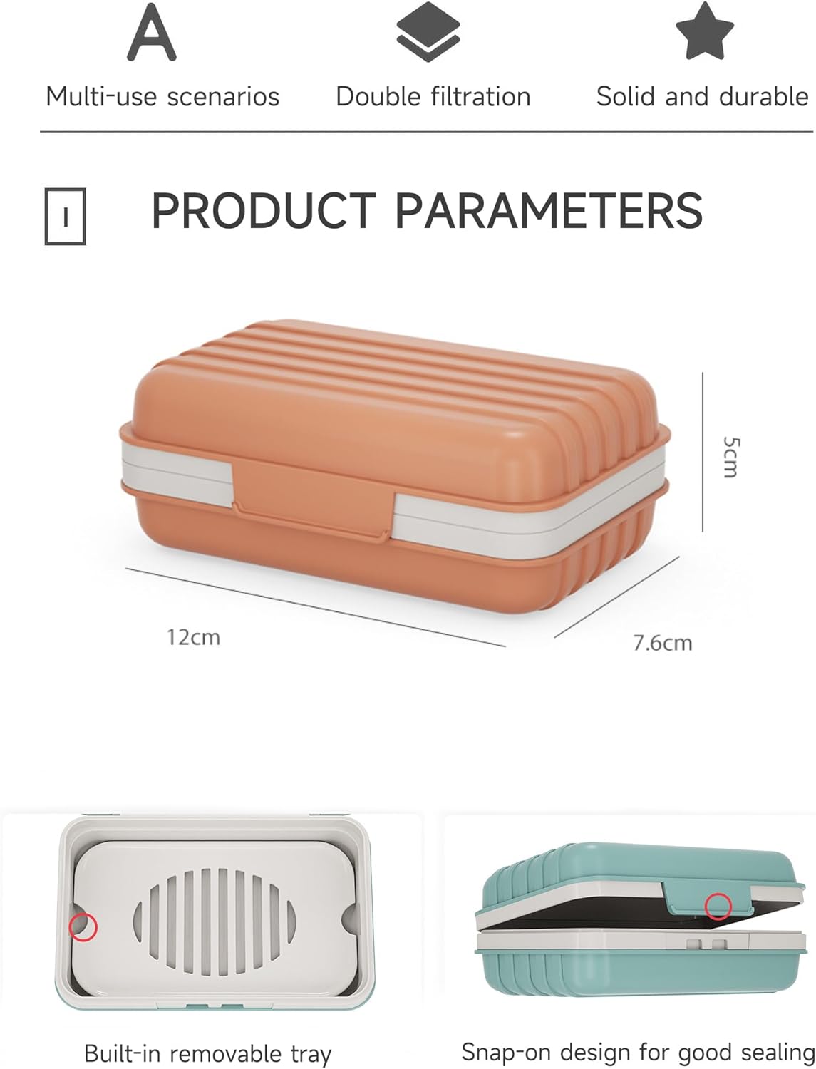 Doter Travel Soap Dish with Lid - Durable Leakproof Portable