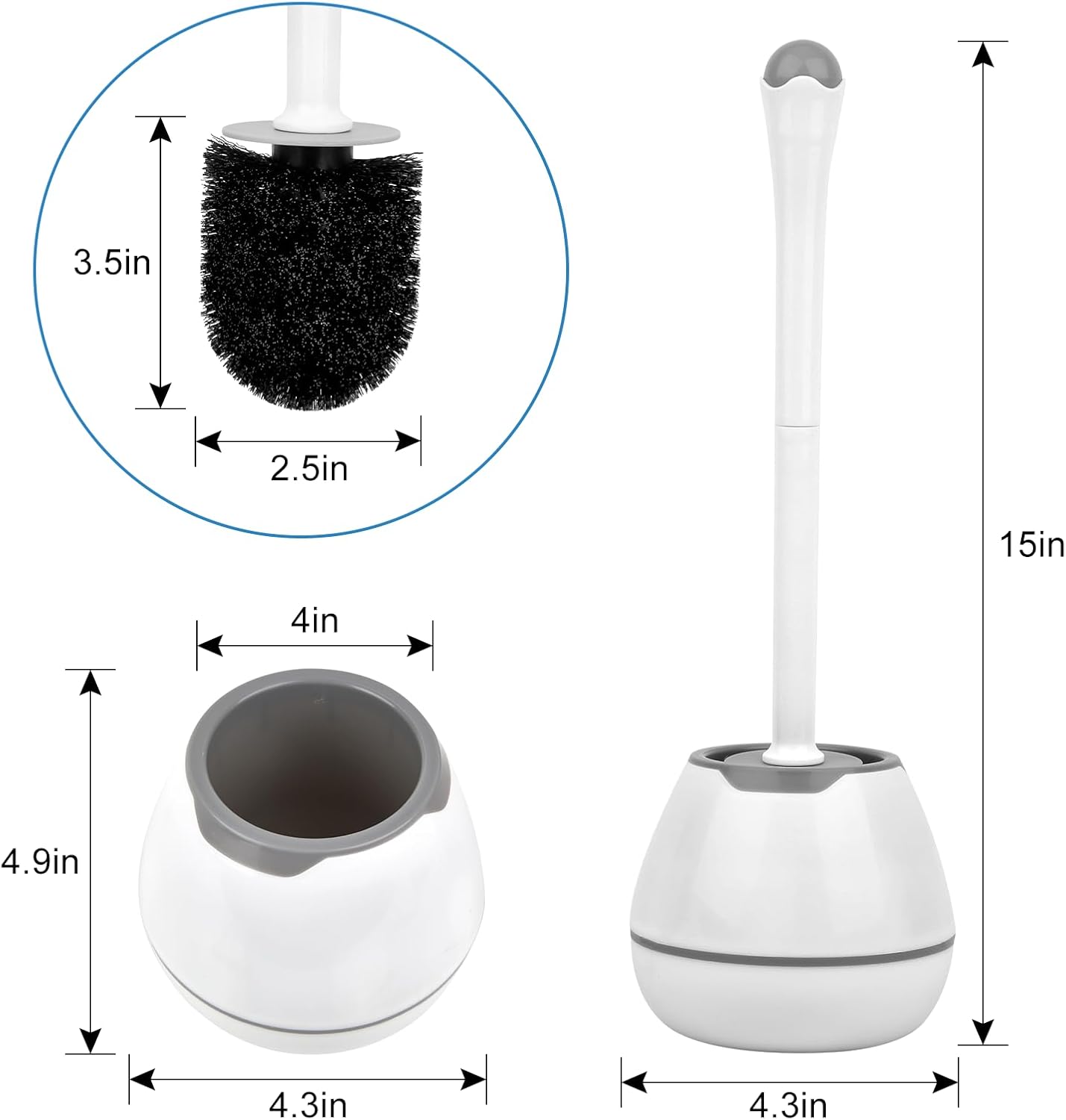 Alpsnow Toilet Bowl Brush and Holder 2 Pack 1