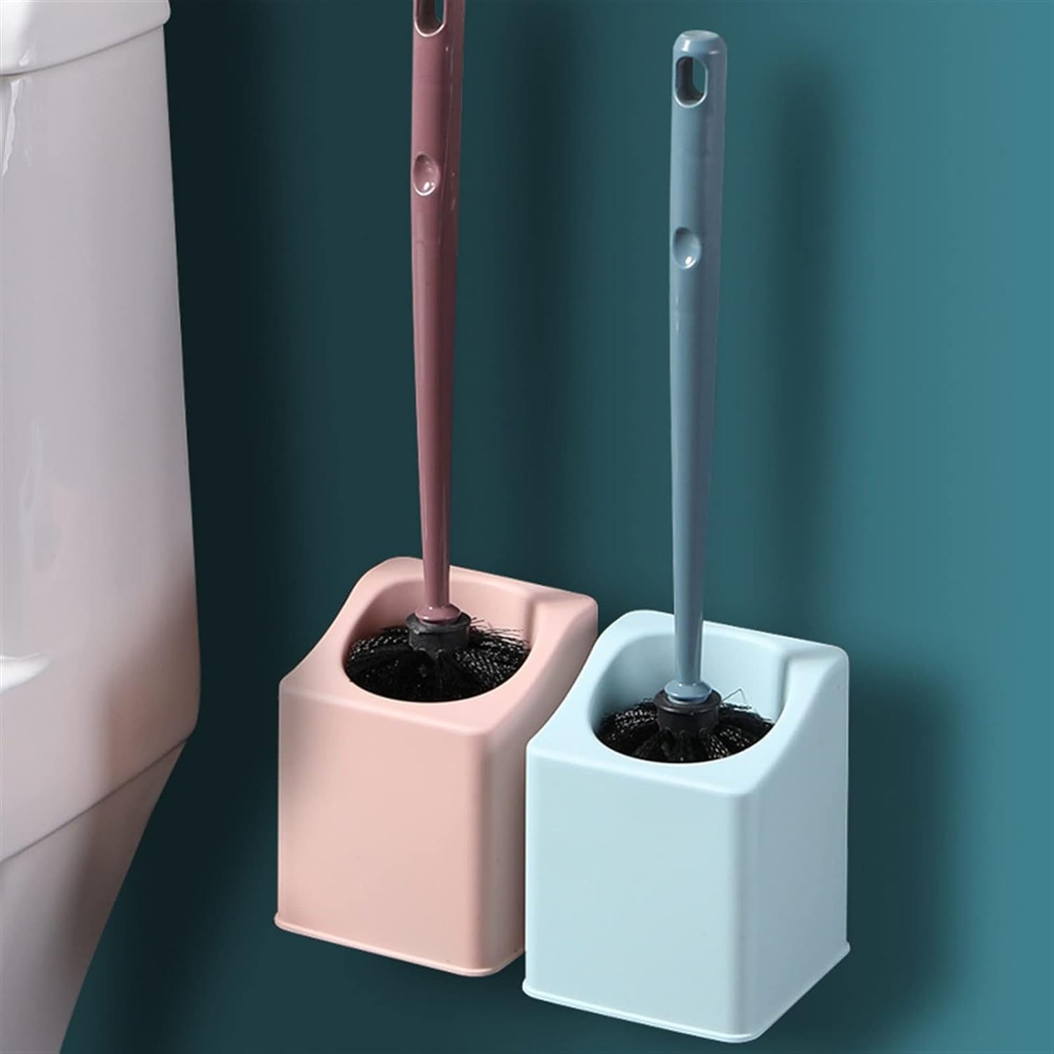 Toilet Brush with Bendable Head Easy to Clean Pink