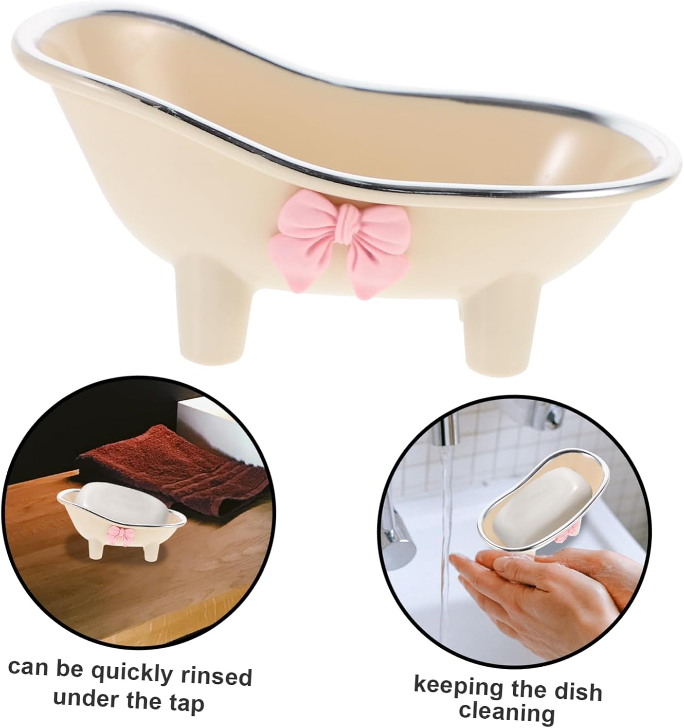 Hoement Bathtub Shaped Soap Holder Lightweight Durable Decorative Soap Dish