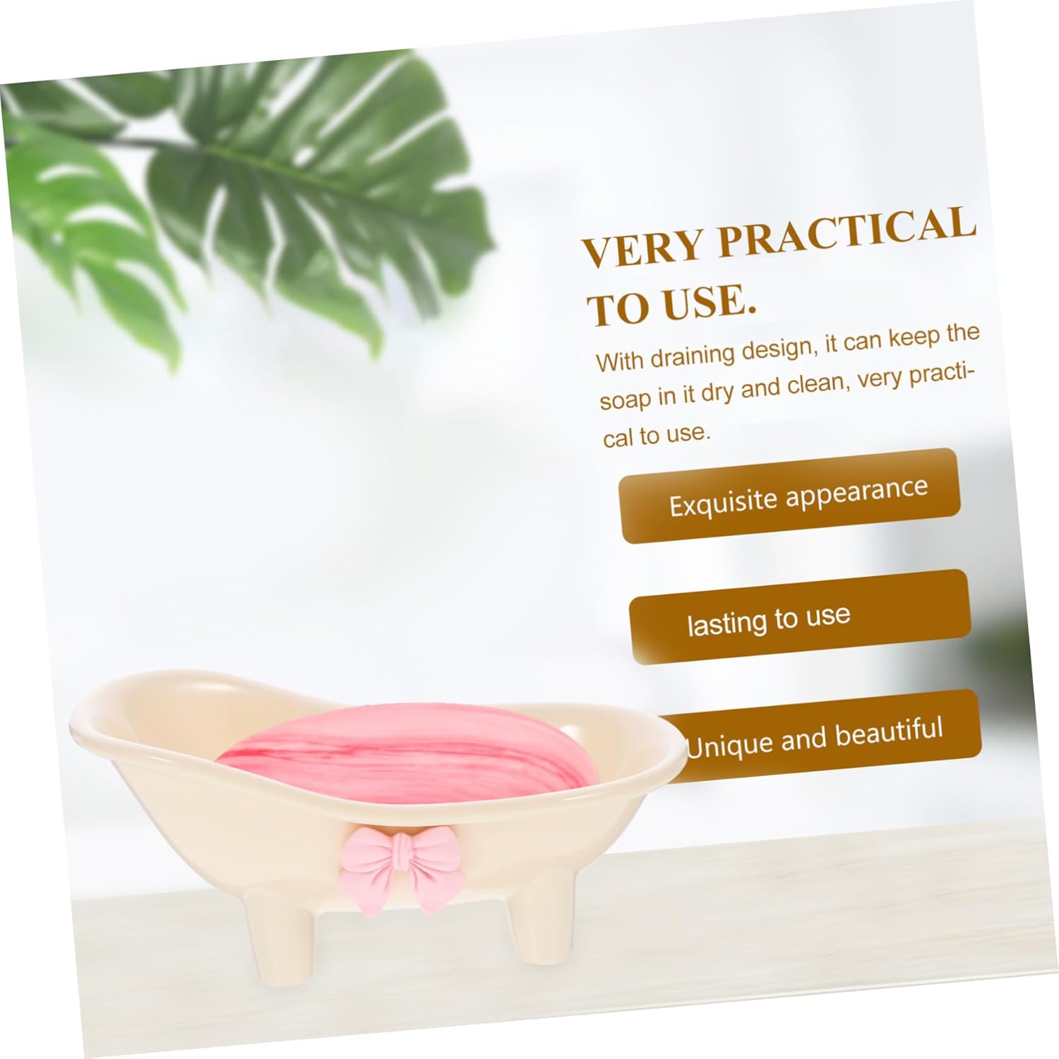 Ciieeo Self Draining Soap Holder Butterfly Design