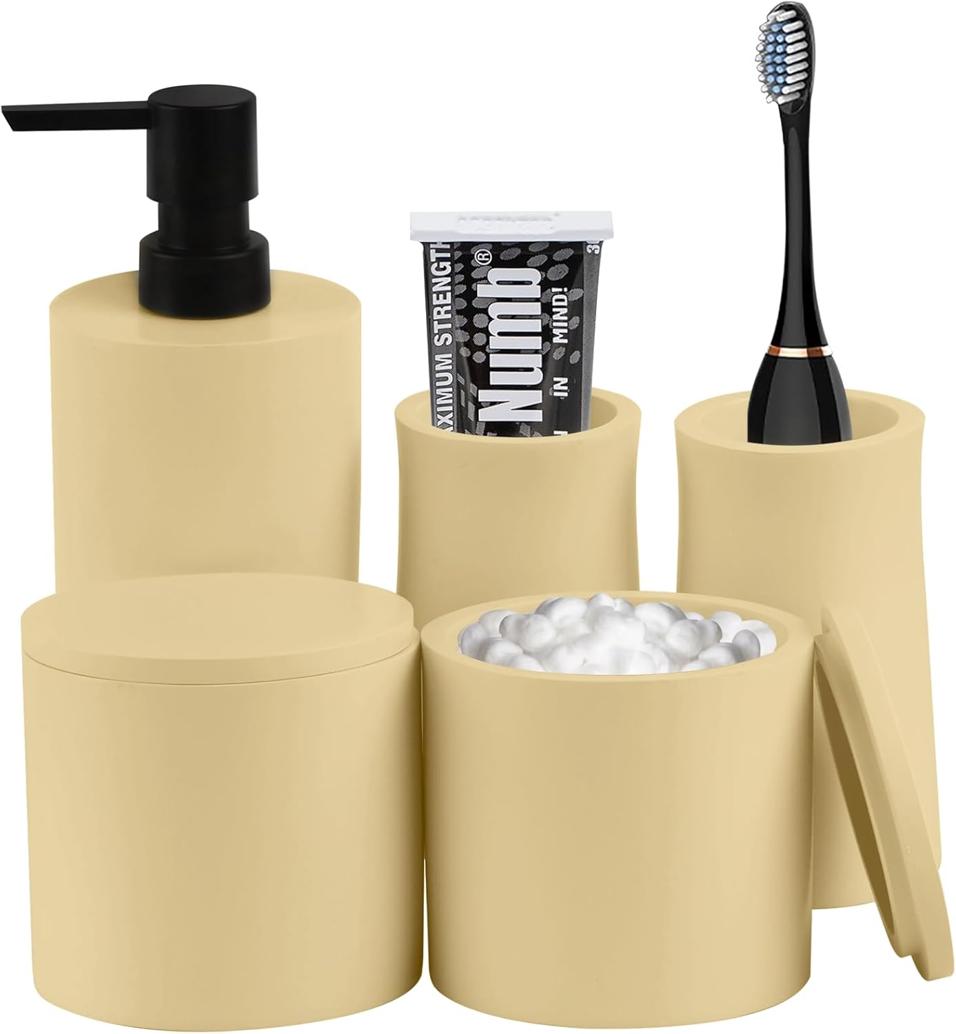 Bathovati Beige 5-Piece Bathroom Accessory Set