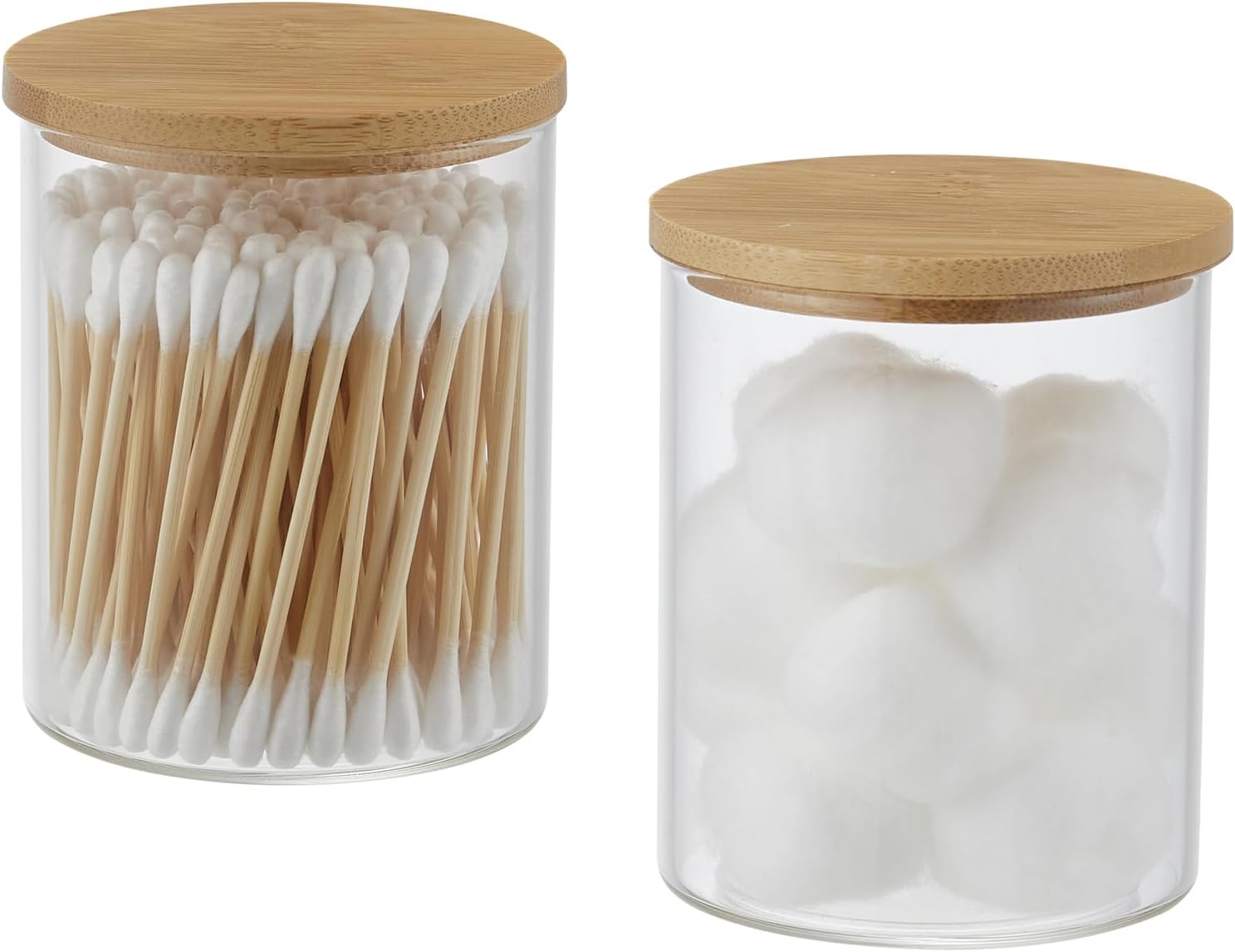 3 Pack Glass Q-Tip Holder Bathroom Organizers