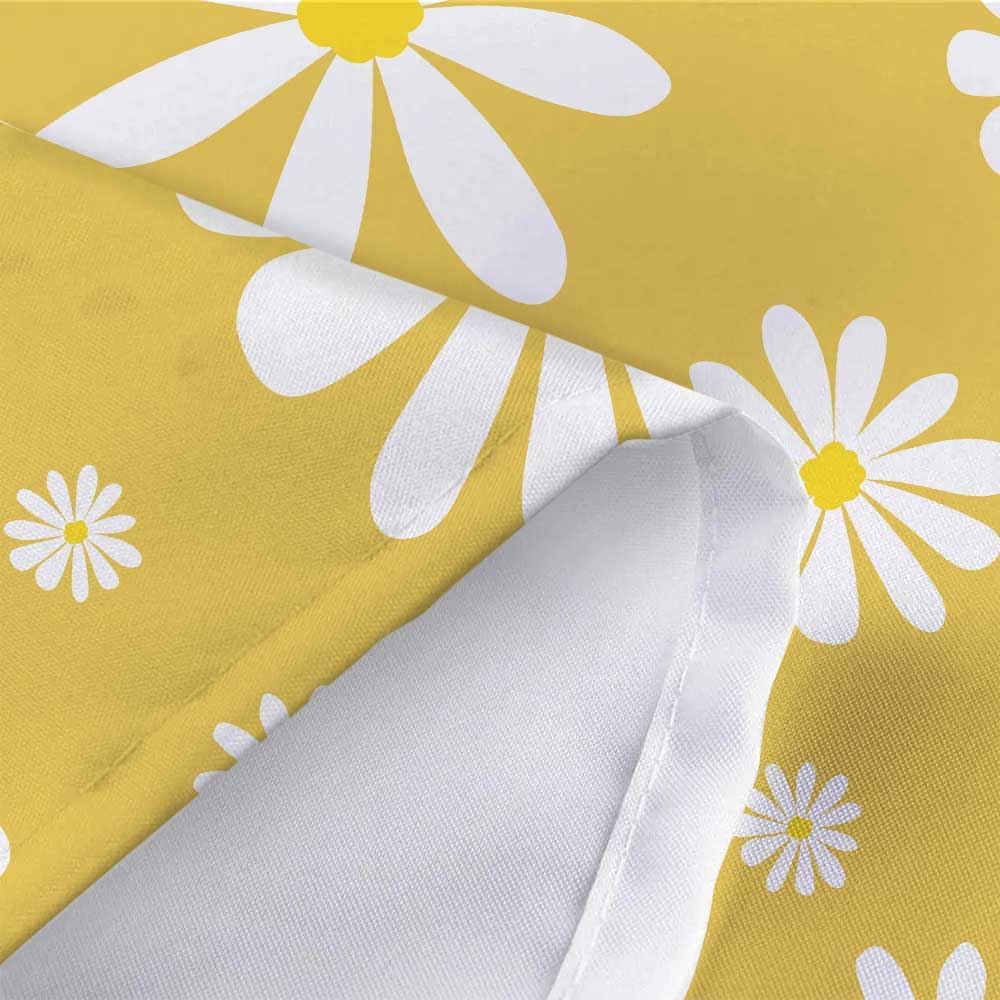 Yellow Daisy Floral Shower Curtain 72x72 Inch
