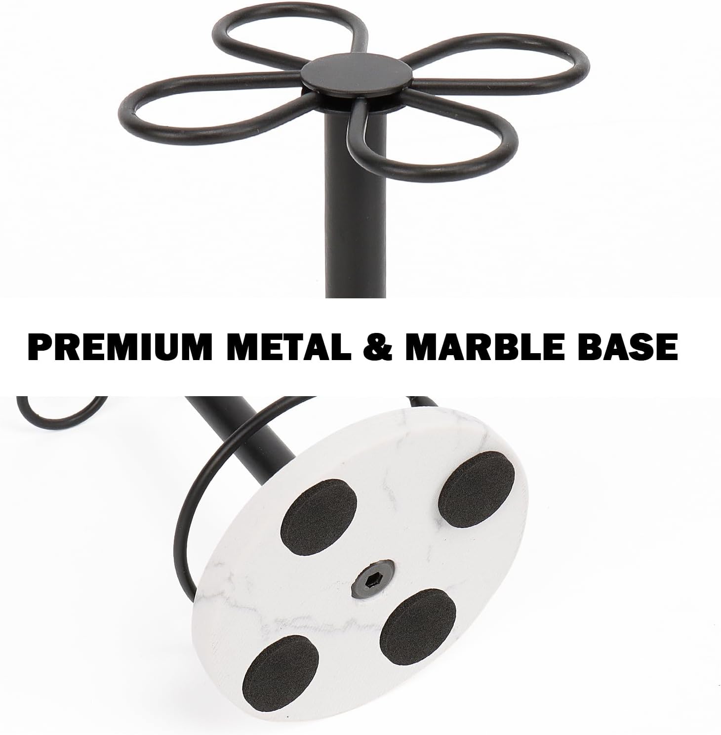 HarJue Matte Black Toothbrush Holder with Marble Base 1